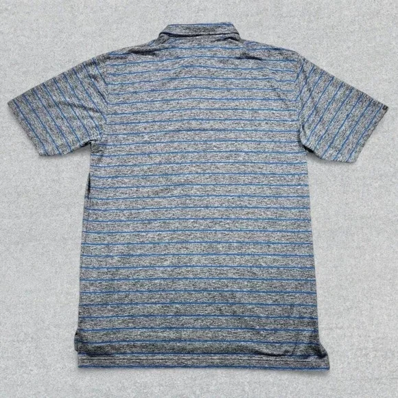 Dunning Golf Polo Shirt Men's XL Gray Blue Stripes Performance Stretch Golf - Picture 7 of 13